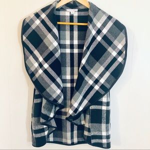 Black and White Plaid Vest